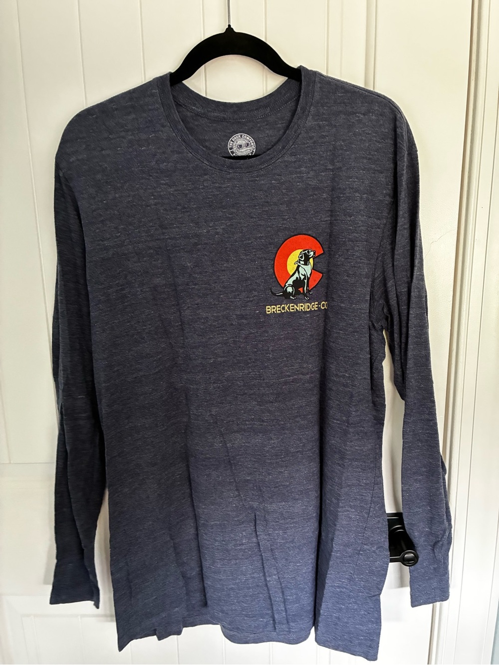 Breckenridge Women’s Long Sleeve Tee - Heather Charcoal with Orange Logo